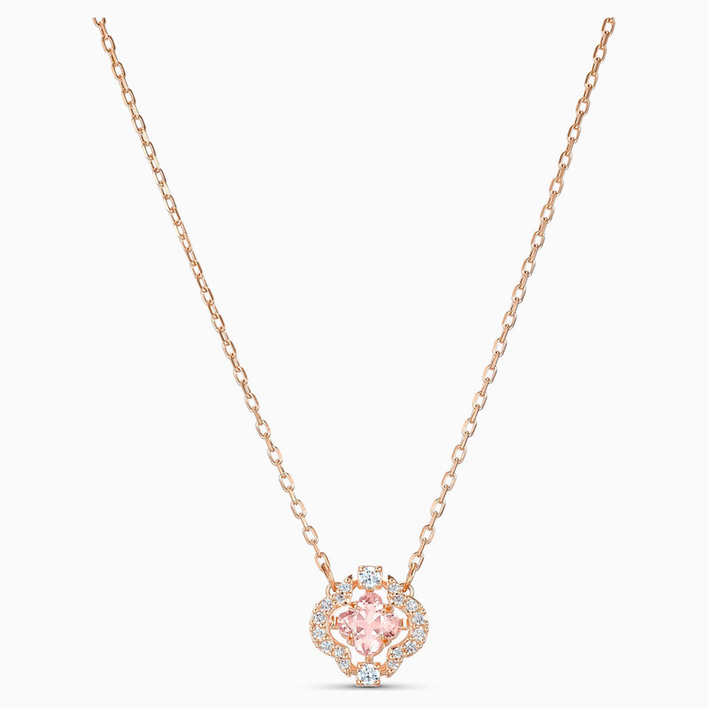 Swarovski Sparkling Dance Rose Gold Tone Pink and White Necklace 5514488