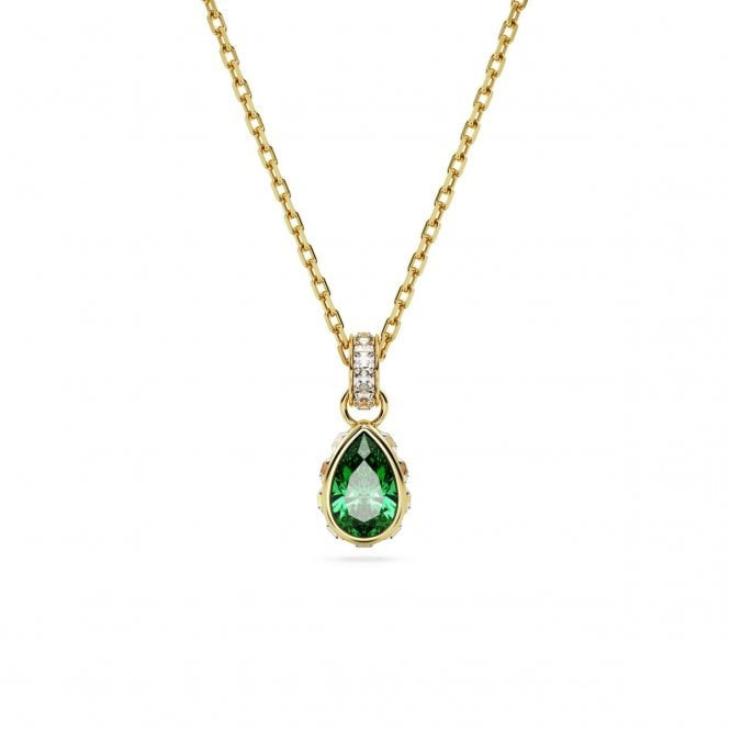 SWAROVSKI Stilla Gold-Tone Plated Pear Cut Green Pendant 5648751