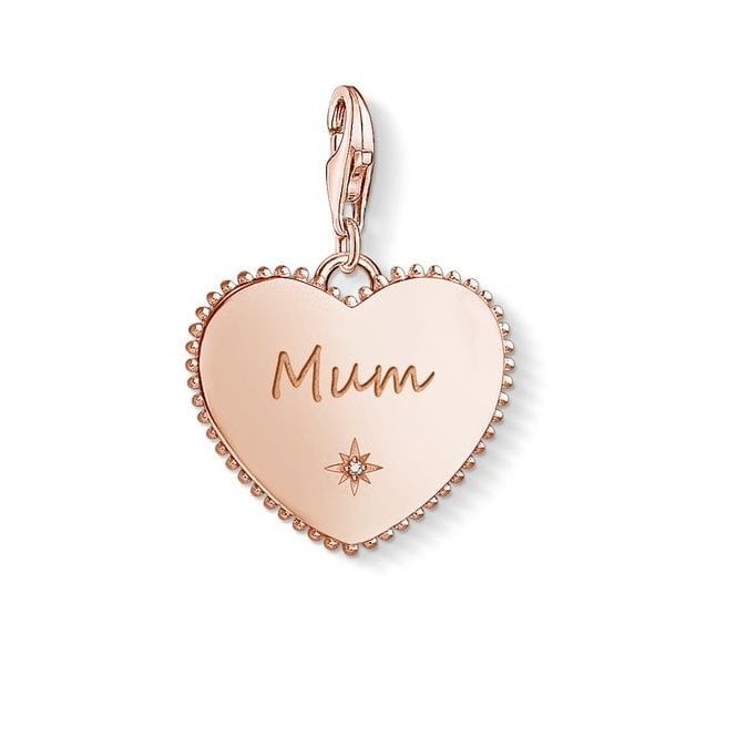 Thomas Sabo Rose Gold Tone Mum Heart Charm 1688-416-40