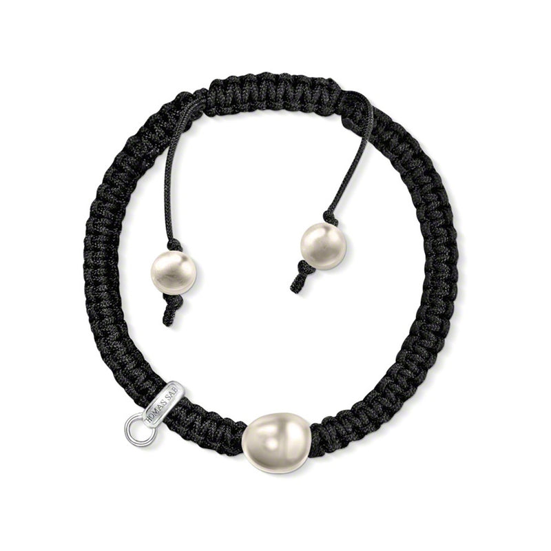 Thomas Sabo Pearl & Nylon Adjustable Charm Bracelet X0164-170-11