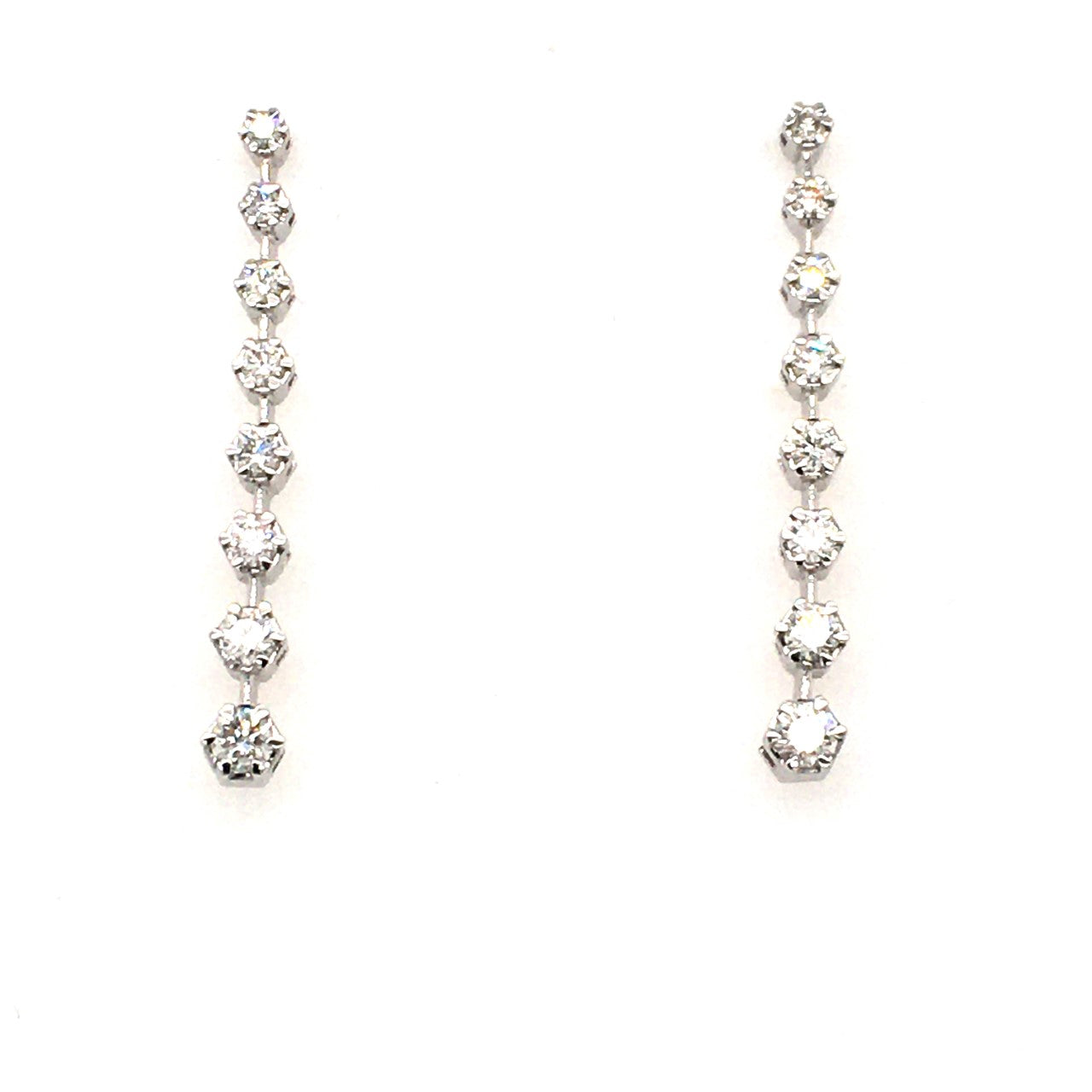 18ct White Gold Diamond Drop Earrings