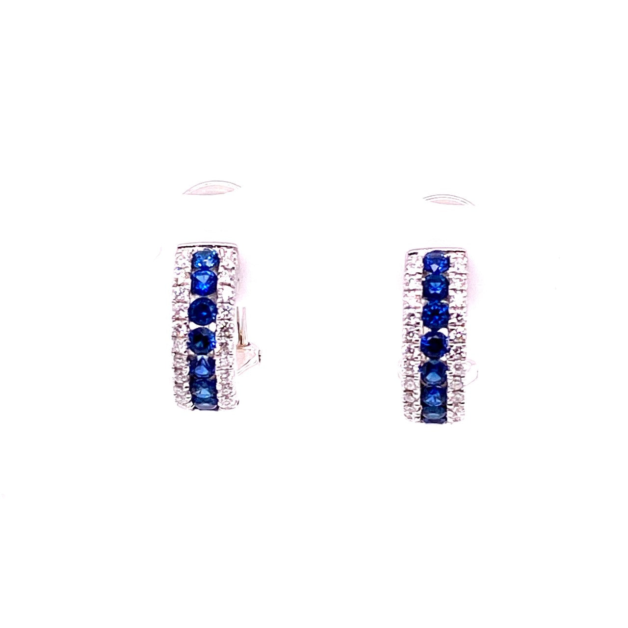 18ct Gold Sapphire & Diamond Huggy Earrings