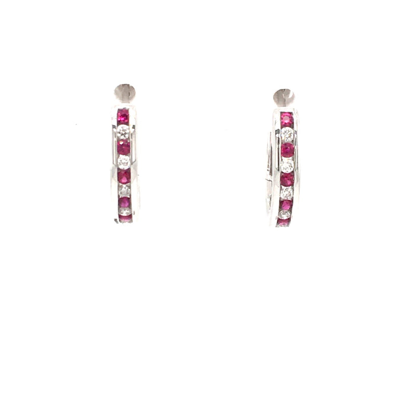 18ct Gold Ruby Diamond Earrings