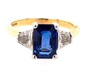 18ct Sapphire & Diamond Trilogy Ring 5975