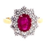 18ct Gold Ruby & Diamond Cluster Ring