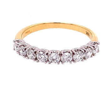 18ct White Gold Diamond Half Eternity Ring 0.75ct