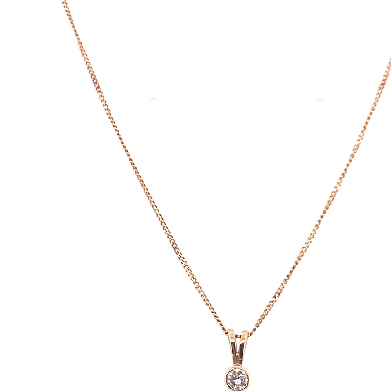 9ct Gold Solitaire Diamond Pendant ASM551
