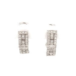 18ct Gold White Gold Diamond Earrings