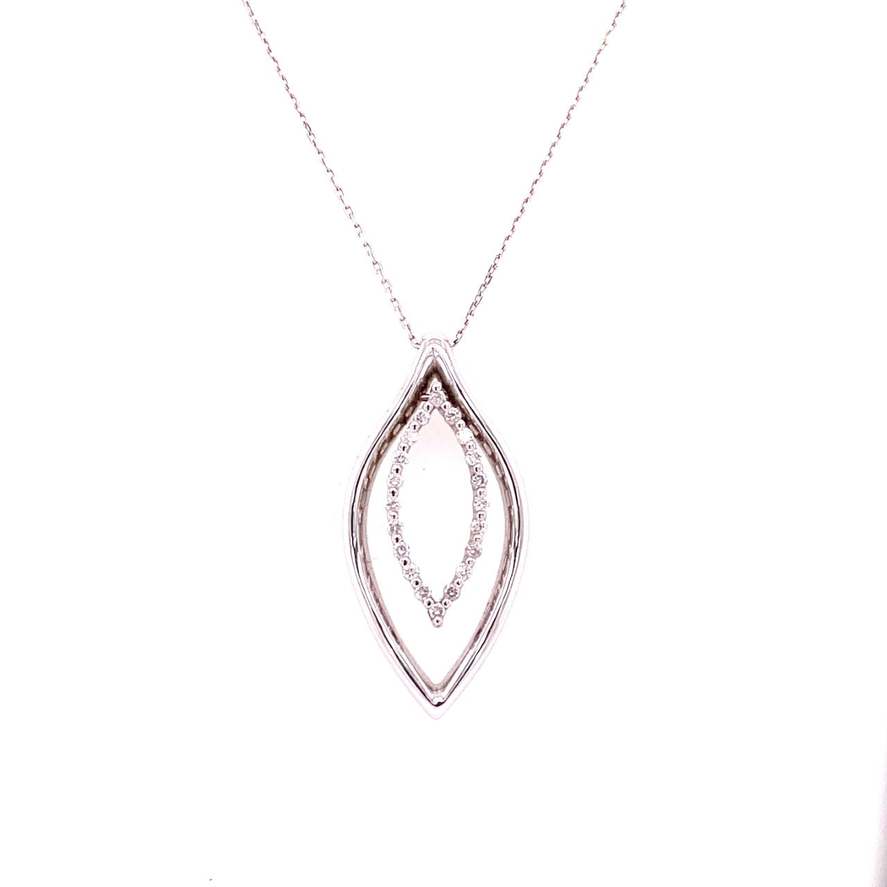 18ct Gold White Gold Diamond Necklace
