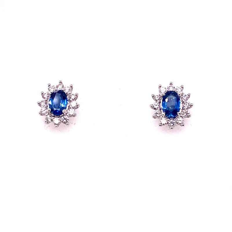 18ct Gold Sapphire & Diamond Earrings CON222
