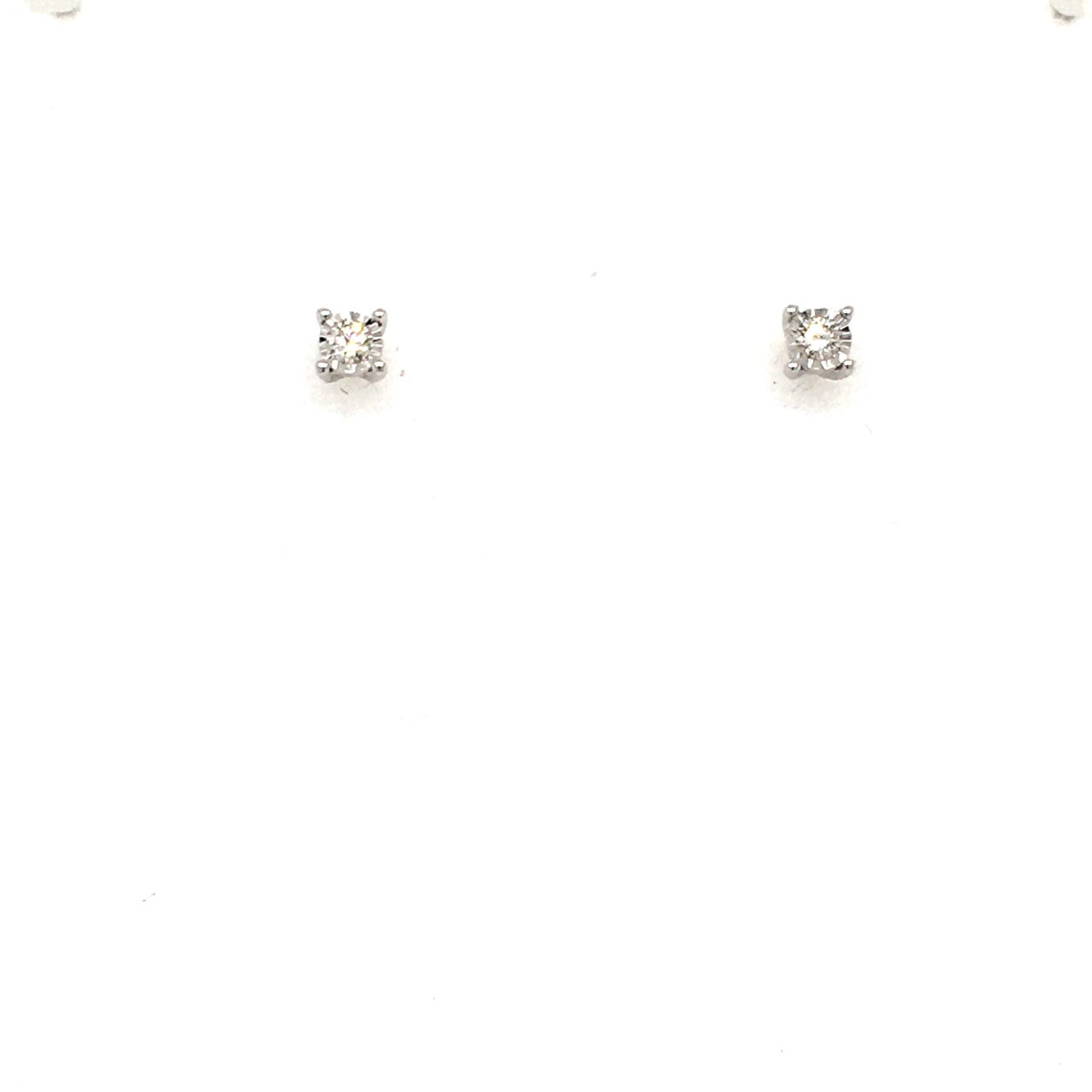 9ct White Gold Diamond Earrings 0.12ct