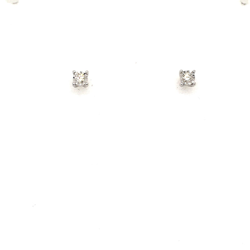 9ct White Gold Diamond Earrings 0.12ct