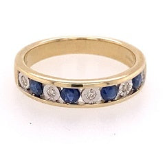 9ct Gold Sapphire & Diamond Ring