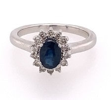 9ct Gold Sapphire & Diamond Ring