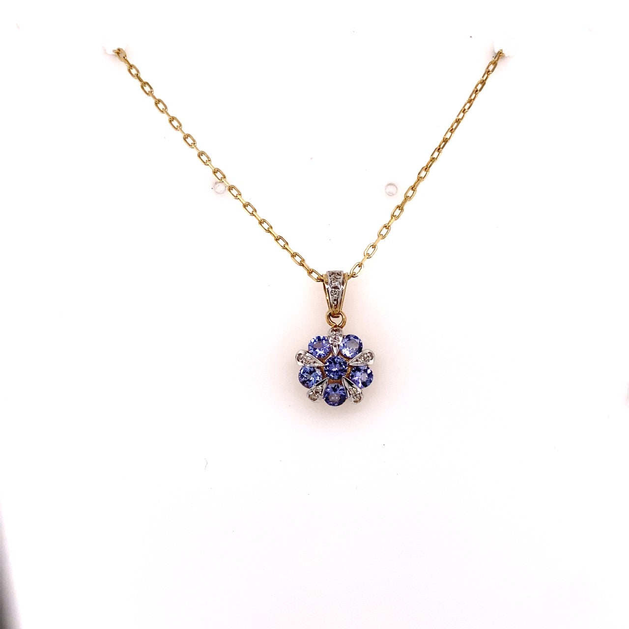 9ct Tanzanite & Diamond Pendant