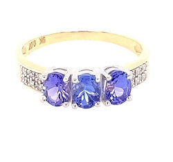 9ct Gold Diamond & Tanzanite Ring
