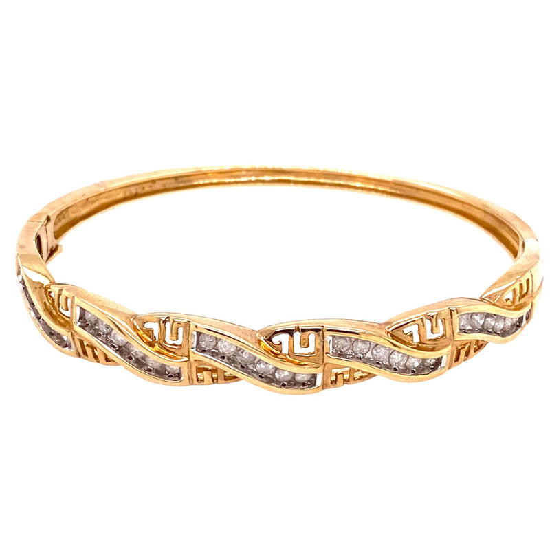 9ct Gold Diamond Set Bangle