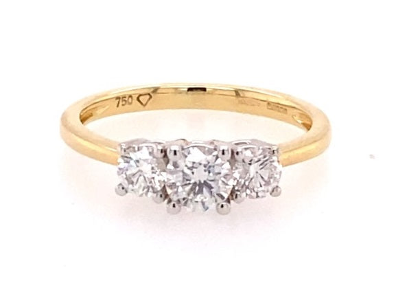 18ct Gold Trilogy Diamond Ring 0.75ct - NDR200318Y