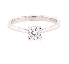 18ct White Gold Solitaire Diamond Ring 0.40ct