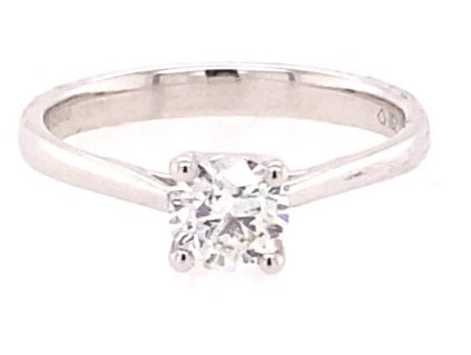 18ct White Gold Solitaire Diamond Ring 0.60ct