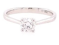 18ct White Gold Solitaire Diamond Ring 0.54ct