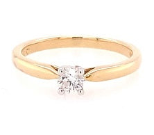 9ct  Gold Solitaire Diamond Ring 0.22ct