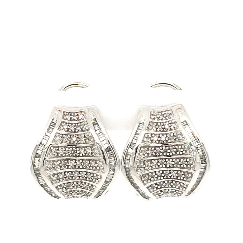 14ct White Gold Diamond Earrings OR745