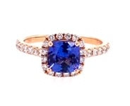 18ct Rose Gold Tanzanite & Diamond Ring RN5799