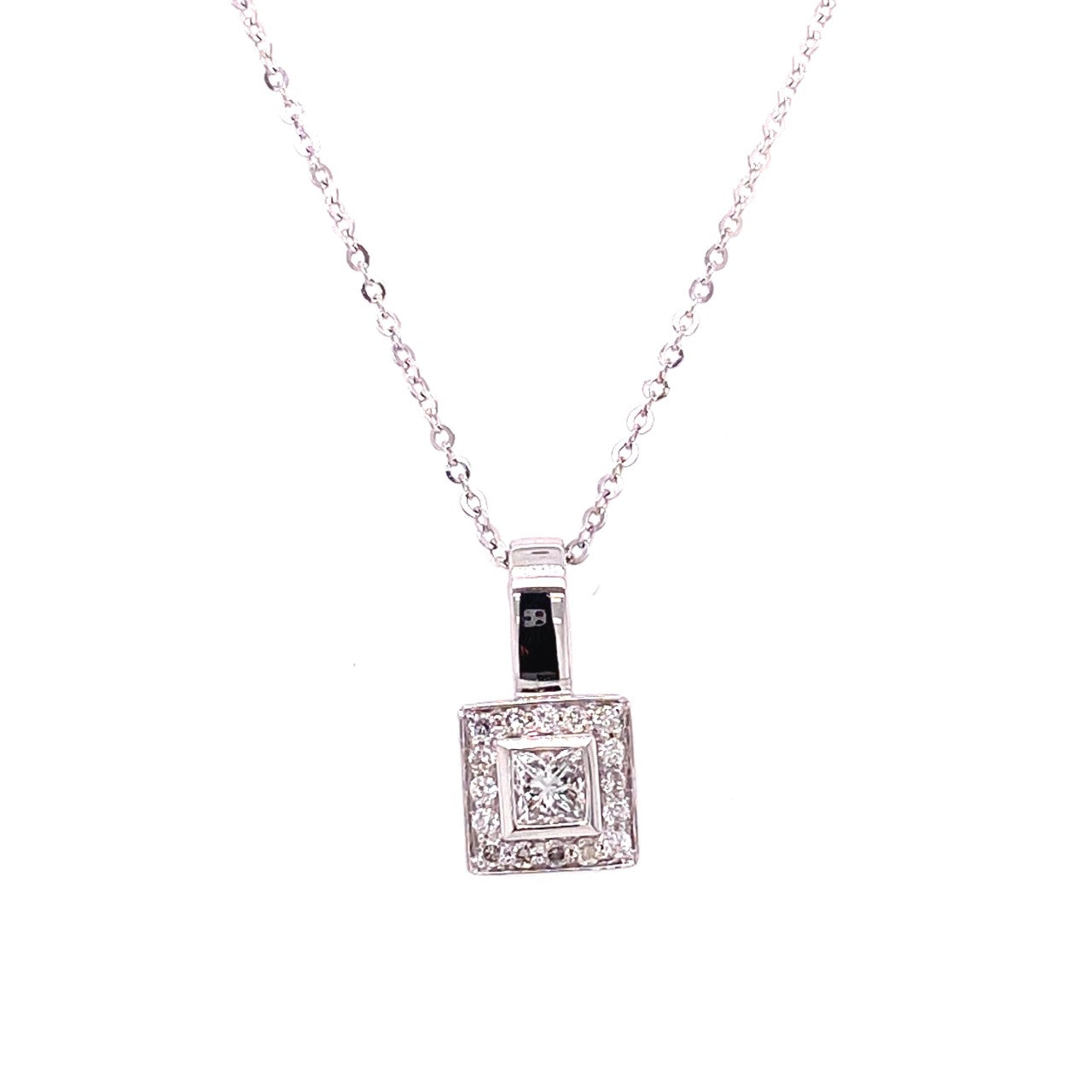 18ct White Gold Diamond Pendant PQPCWG