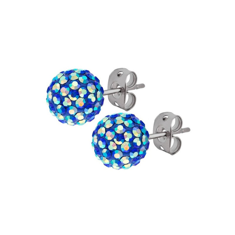 Tresor Paris 10mm Iridescent Blue Earrings 23191