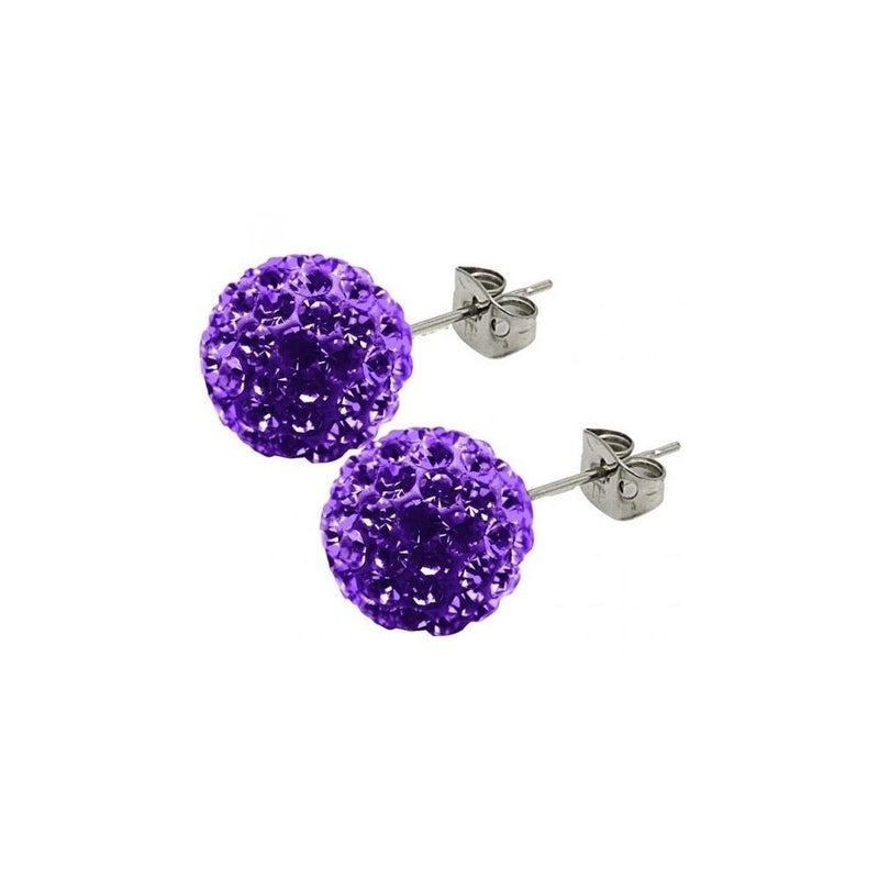 Tresor Paris 10mm Dark Purple Earrings 19685