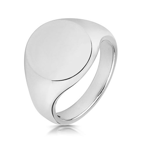 Silver Oval 16x13mm Medium weight Signet Ring