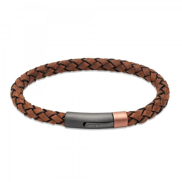 UNIQUE Dark Brown Leather Bracelet B505DB/21CM