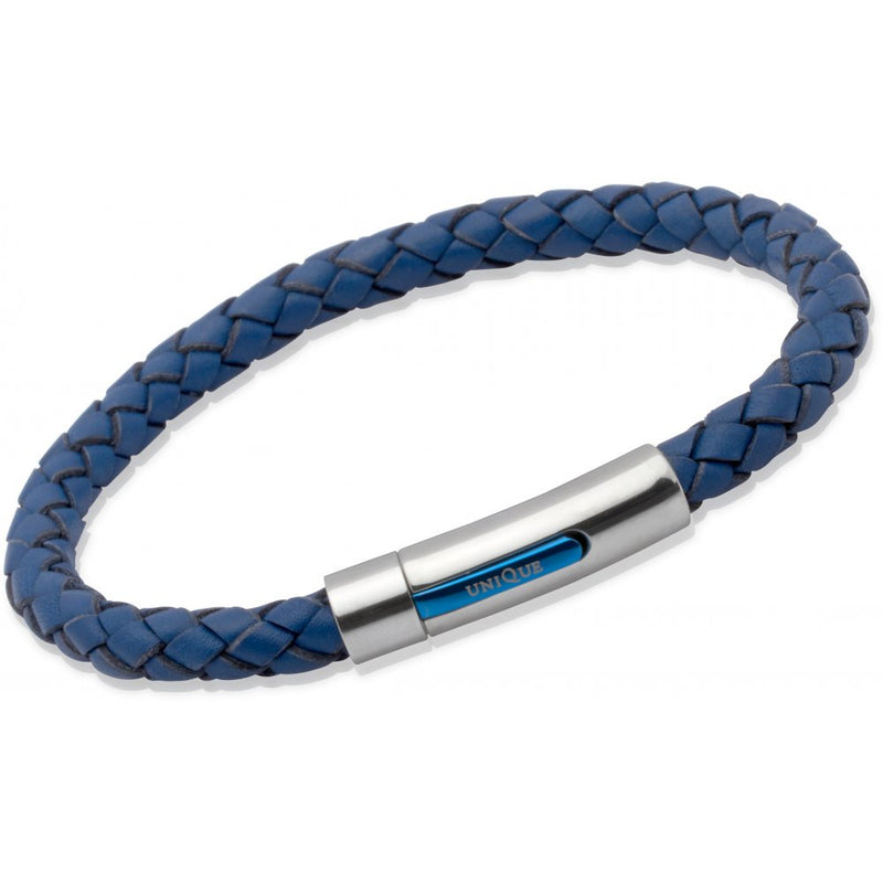 UNIQUE Blue Leather Bracelet B170BLUE/21CM