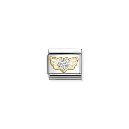 Nomination 18k Gold Silver Winged Heart 030220-23