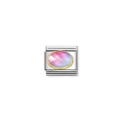 NOMINATION Light Blue Rose Faceted Stone Charm 030612-035