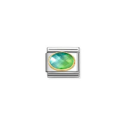 NOMINATION Blue Green Faceted Stone Charm 030612-037