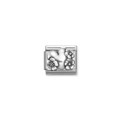 NOMINATION Heart with Flowers Charm 330101-74