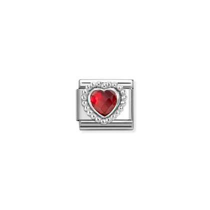 NOMINATION Red Faceted Stone Heart Charm 330606-005