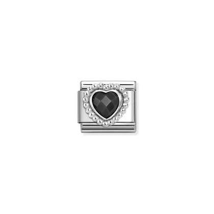 NOMINATION Black Faceted Stone Heart Charm 330606-011