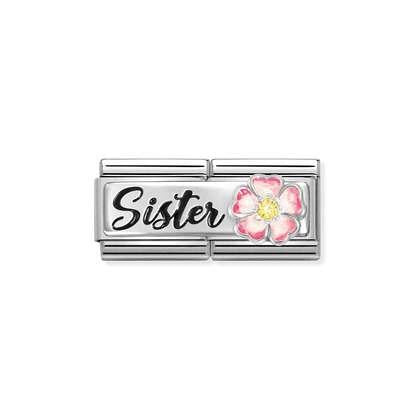 NOMINATION Sister with Flower Double Charm 330734-15