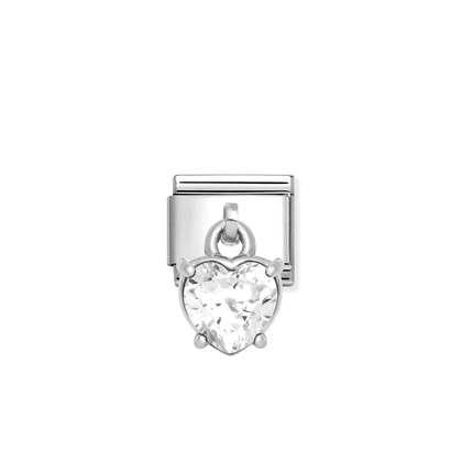 NOMINATION White Heart CZ Charm 331812/12
