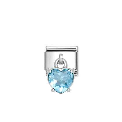 NOMINATION Blue Heart CZ Charm 331812/15