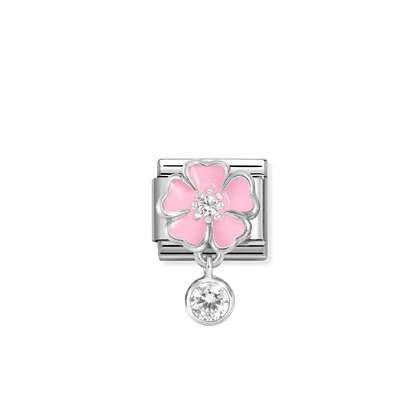 NOMINATION Pink Flower with Round CZ Charm 331814-03