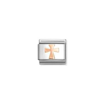 NOMINATION Rose Gold Cross Charm 430104-56