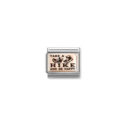 NOMINATION Rose Gold Take a Hike and Be Happy Charm 430111-20