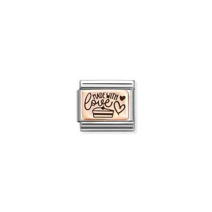 NOMINATION Rose Gold Made with Love Charm 430111-24