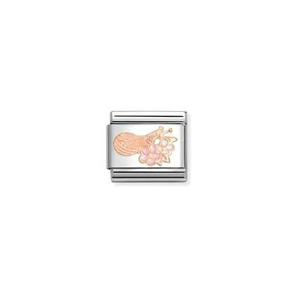 NOMINATION Rose Gold Ball of Wool with Flowers Charm 430202-29