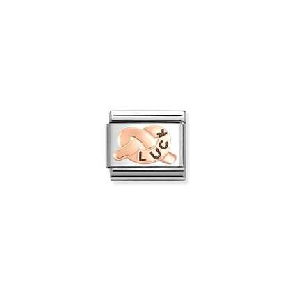 NOMINATION Rose Gold Luck Knot Charm 430202-40