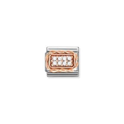 NOMINATION 9k Rose Gold White CZ Pave Charm 430318-01